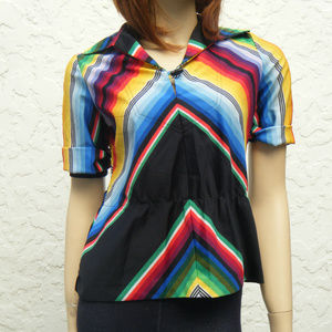 70s Union Tagged Made in USA Rainbow Pull On Shirt